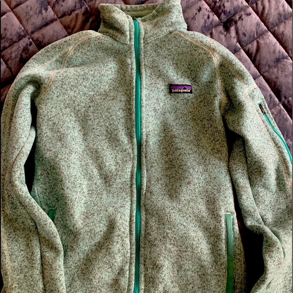Patagonia turquoise fleece jacket